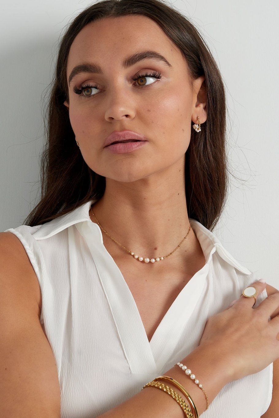Collana di perle party - Colore oro Immagine4